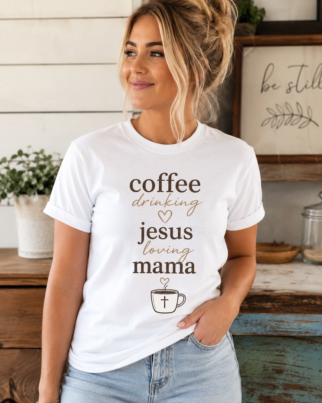 Coffee, Jesus, Mama Unisex T-Shirt
